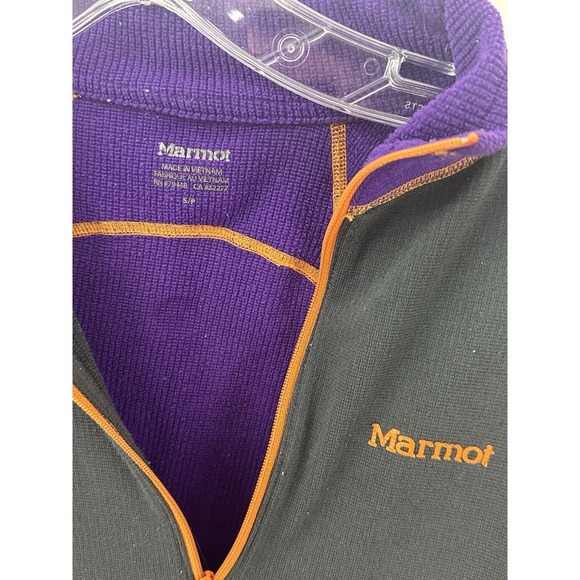 Marmot Womens Purple Charcoal Grey 1/4 Zip Base Layer Pullover Size Small S/P - Picture 2 of 5
